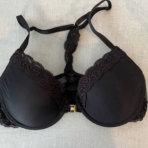 Natori Feathers t-back bra.  Black size 32C.